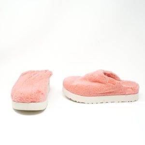 Ugg Women's Fuzz Sugar Terry Backless Platform Slip On Slippers Shoes Pink 7